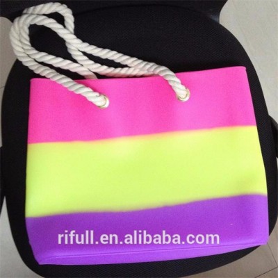 mix color silicone bag with handles Coarse cotton rope for wholesale