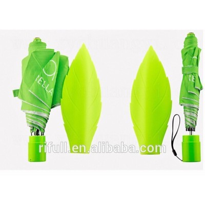 2015 fashion design and lovely leaf shape silicone umbrella case /sleeves for umbrella stands